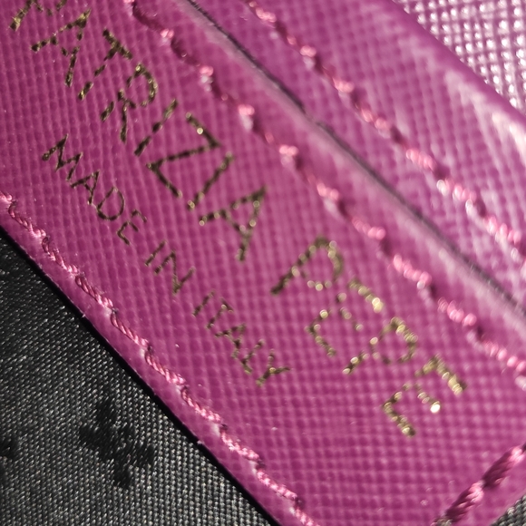 PATRIZIA PEPE Top Handle Mini Purple Leather Shoulder Bag - Picture 12 of 15